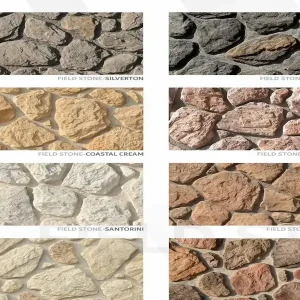 Weather-resistant cultured stones for exterior facades