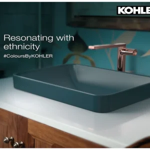 Peacock green Kohler basin-designer kohler sanitaryware