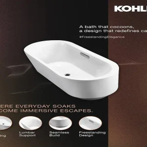 Kohler sanitaryware tech enabled bathtub with autofill and touchscreen-comfort and convenience combined